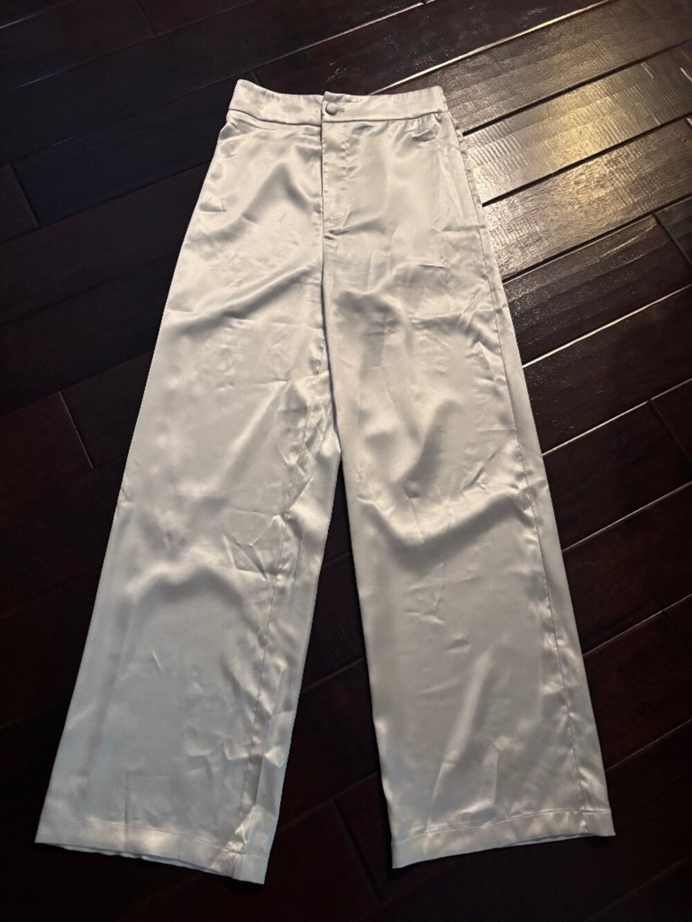 Princess Polly Satin Champagne Wide Leg Pants Size 6